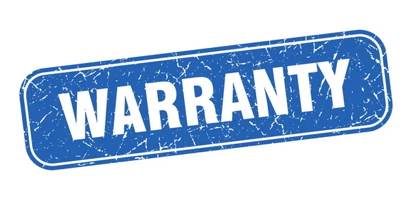 Warranty Stamp Warranty Square Grungy Blue Sign — Stock Vector