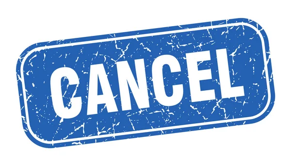 Cancele Selo Cancelar Quadrado Grungy Sinal Azul —  Vetores de Stock