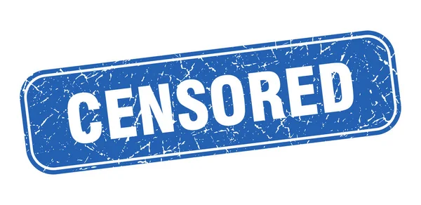 Cenzurowany Znaczek Cenzurowany Kwadrat Grungy Niebieski Znak — Wektor stockowy