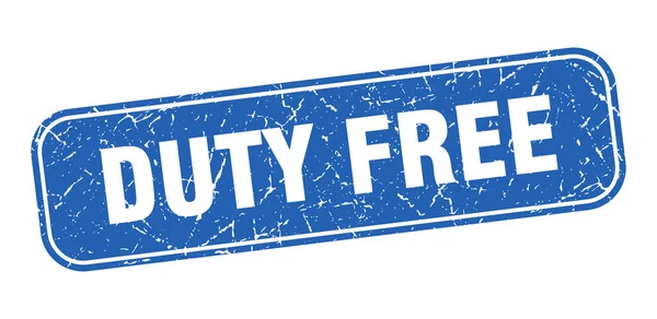 Selo Duty Free Duty Free Quadrado Grungy Sinal Azul — Vetor de Stock