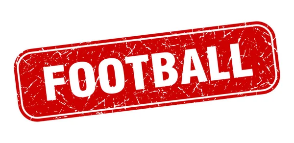 Ποδοσφαιρική Σφραγίδα Ποδόσφαιρο Πλατεία Grungy Κόκκινη Πινακίδα — Διανυσματικό Αρχείο