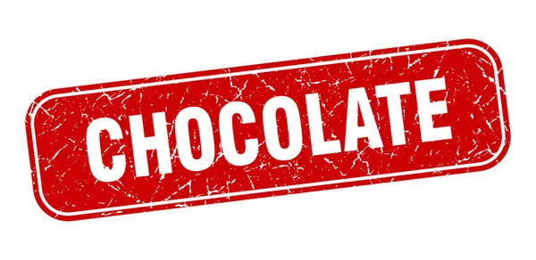 Sello Chocolate Chocolate Cuadrado Grungy Signo Rojo — Vector de stock