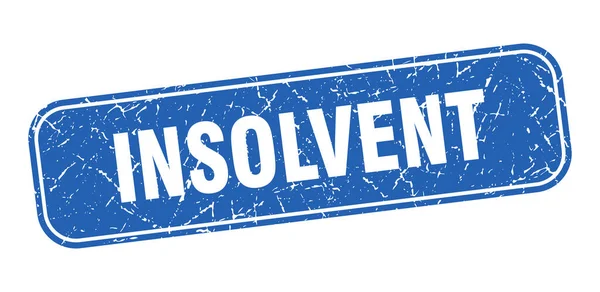 Insolvent Stamp Insolvent Square Grungy Blue Sign — Stock Vector