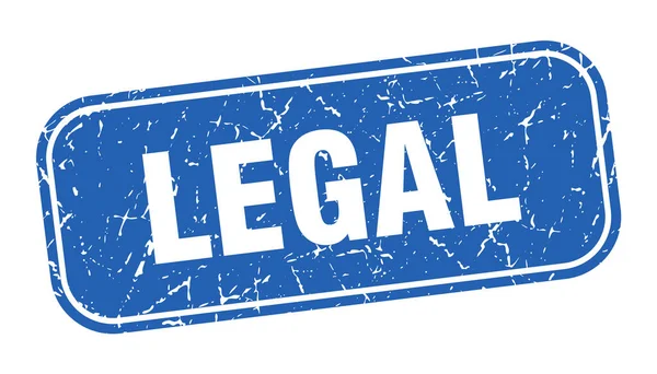 Legal Stempel Legale Quadratische Grungy Blaue Zeichen — Stockvektor