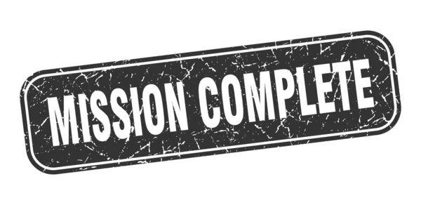 Mission Complete Stamp Mission Complete Square Grungy Black Sign — Stock Vector