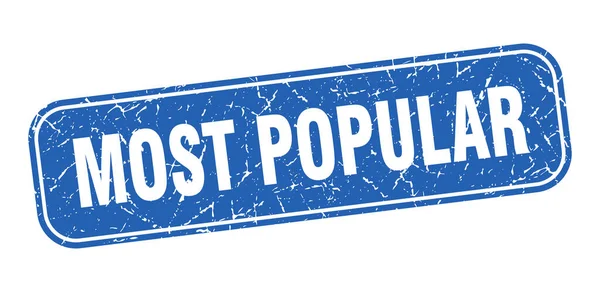 Populairste Postzegel Meest Populaire Vierkante Grungy Blauw Teken — Stockvector