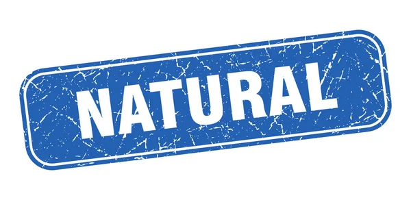 Timbre Naturel Signe Bleu Grungy Carré Naturel — Image vectorielle