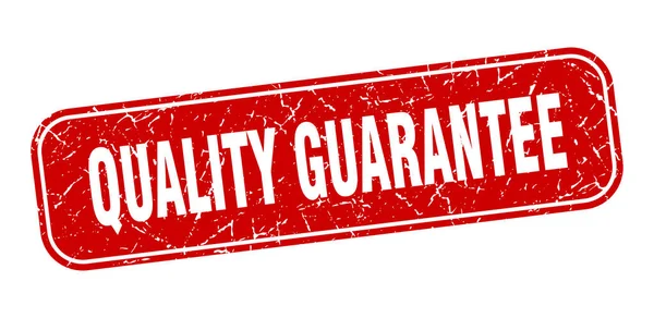 Kwaliteitsgarantie Stempel Kwaliteit Garantie Vierkante Grungy Rood Teken — Stockvector