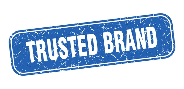 Selo Marca Confiável Sinal Azul Grungy Quadrado Marca Confiável — Vetor de Stock