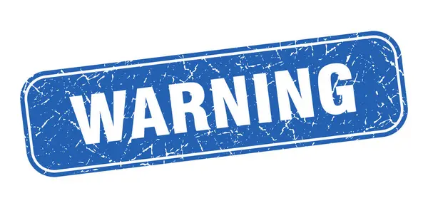 Warnmarke Warnung Quadratisch Grungy Blaues Schild — Stockvektor