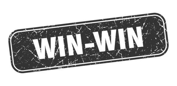 Win Win Razítko Win Win Náměstí Grungy Černý Znak — Stockový vektor