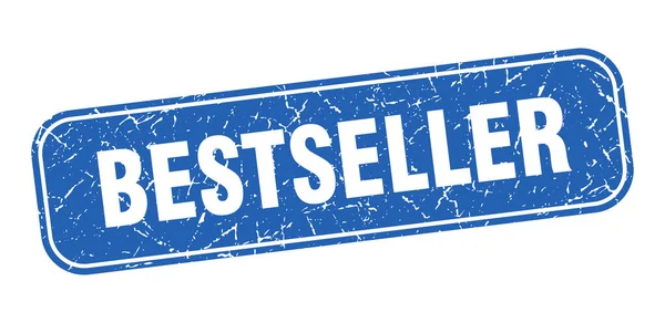 Bestseller Stempel Bestseller Vierkante Grungy Blauw Teken — Stockvector