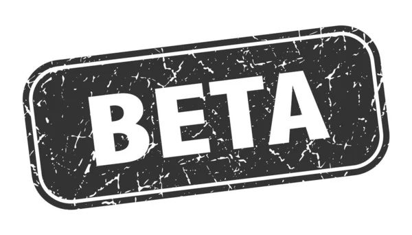 Beta Stempel Beta Vierkante Grungy Zwart Teken — Stockvector