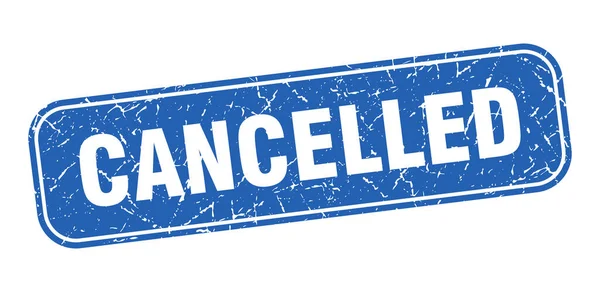 Sello Cancelado Cancelado Cuadrado Grungy Azul Signo — Archivo Imágenes Vectoriales