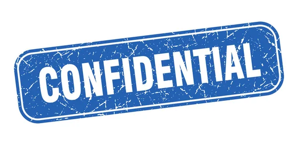 Confidential Stamp Confidential Square Grungy Blue Sign — Stock Vector