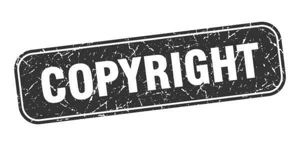 Sello Copyright Copyright Cuadrado Gruñón Negro Signo — Vector de stock