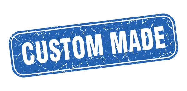 Maat Gemaakte Stempel Maat Gemaakt Vierkant Grungy Blauw Teken — Stockvector