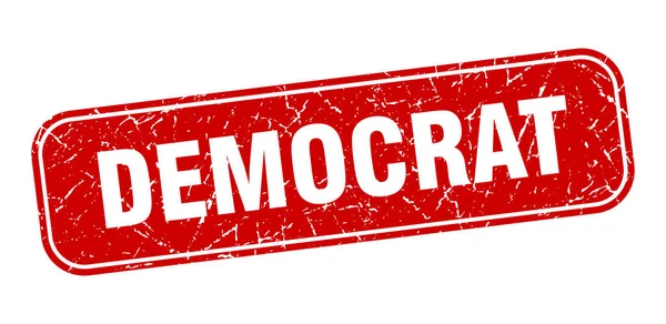 Штамп Демократа Демократический Квадратный Грандиозный Красный Знак — стоковый вектор