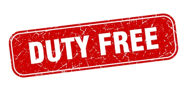 Selo Duty Free Duty Free Quadrado Grungy Sinal Vermelho — Vetor de Stock