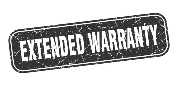 Extended Warranty Stamp Extended Warranty Square Grungy Black Sign — Stock Vector