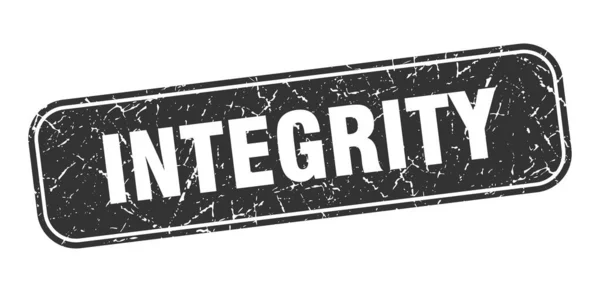 Razítko Integrity Celistvost Čtvercový Špinavý Černý Znak — Stockový vektor