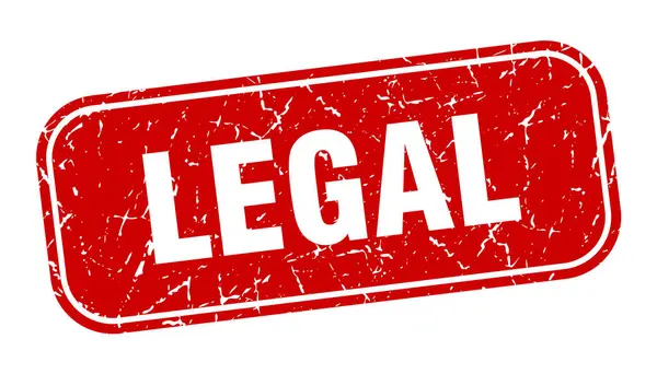 法律上のスタンプ 合法的な広場のグランジー レッドサイン — ストックベクタ