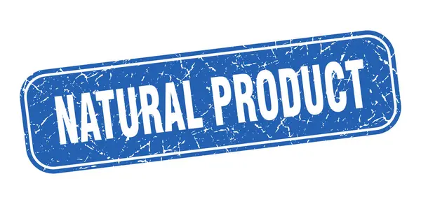 Natural Product Stamp Natural Product Square Grungy Blue Sign — Stock Vector