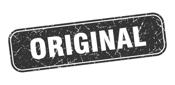 Originele Stempel Origineel Vierkant Grungy Zwart Teken — Stockvector