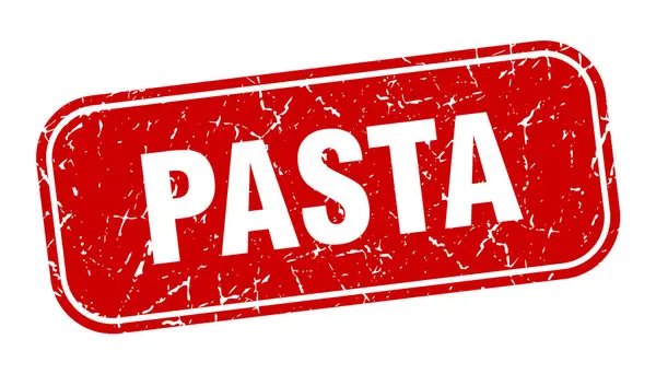 Pasta Stamp Pasta Square Grungy Red Sign — Stock Vector