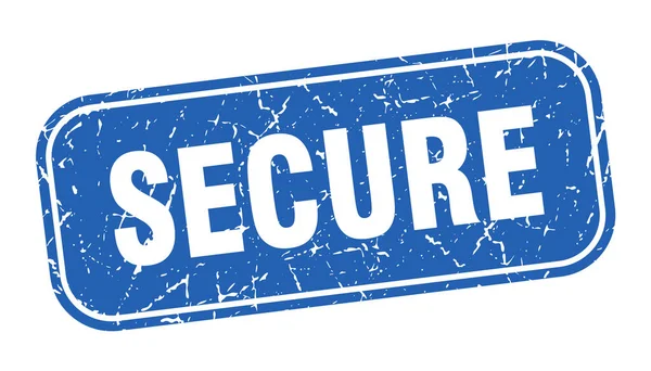 Secure Stamp Secure Square Grungy Blue Sign — Stock Vector