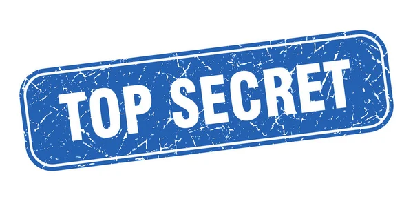 Stempel Rahasia Tanda Biru Grungy Top Secret - Stok Vektor