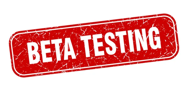 Beta Test Pulu Beta Testi Kare Grungy Kırmızı Işareti — Stok Vektör