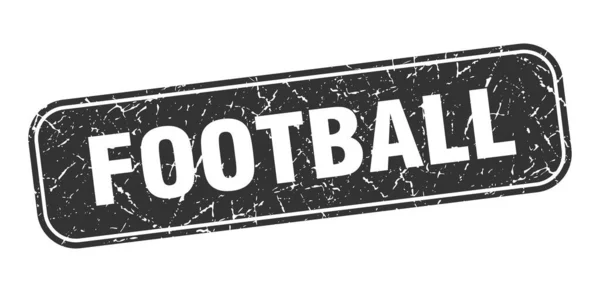 Timbre Football Football Carré Grungy Signe Noir — Image vectorielle