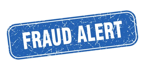 Sello Alerta Fraude Fraude Alerta Cuadrada Grungy Signo Azul — Vector de stock