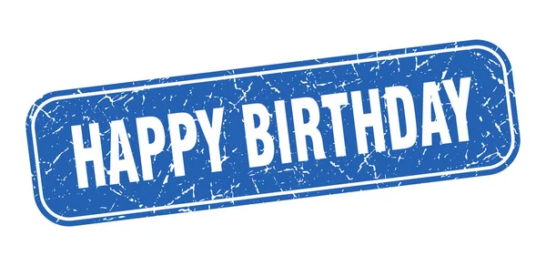 Днем Рождения Happy Birthday Square Grungy Blue Sign — стоковый вектор