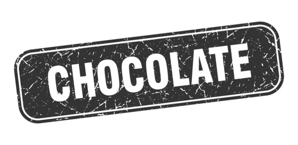 Timbre Chocolat Chocolat Carré Grungy Signe Noir — Image vectorielle
