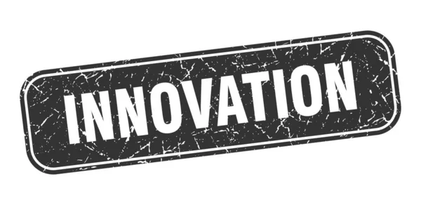 Timbre Innovation Innovation Carré Grungy Signe Noir — Image vectorielle