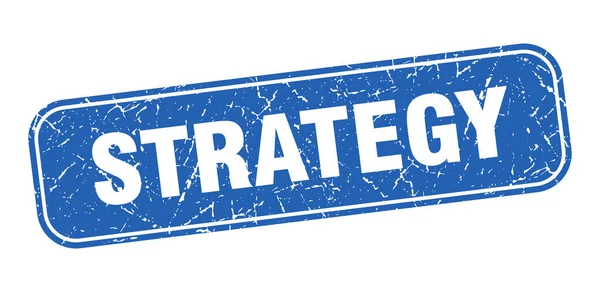 Sello Estrategia Estrategia Cuadrada Grungy Signo Azul — Vector de stock