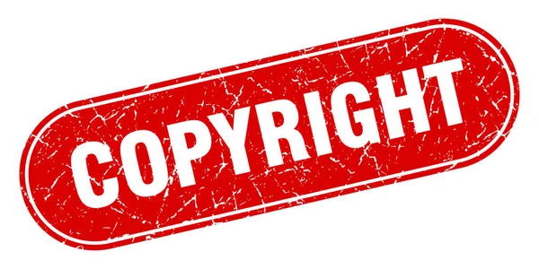 Знак Авторського Права Авторське Право Гранжева Червона Марка Етикетка — стоковий вектор