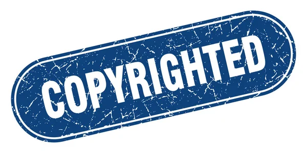 Copyrighted Sign Copyrighted Grunge Blue Stamp Label — Stock Vector