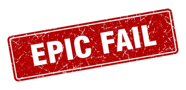 Epic Fail Stamp Epic Fail Vintage Red Label Sign — Stock Vector