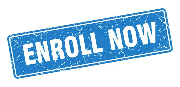 Enroll Now Stamp Enroll Now Vintage Blue Label Sign — Stock Vector