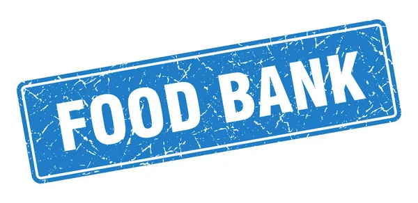 Sello Del Banco Alimentos Banco Alimentos Etiqueta Azul Vintage Señal — Archivo Imágenes Vectoriales