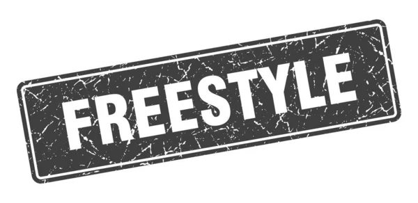 Timbre Freestyle Étiquette Grise Vintage Freestyle Signe — Image vectorielle