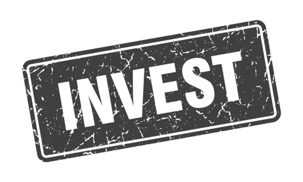 Investir Timbre Investir Étiquette Grise Vintage Signe — Image vectorielle