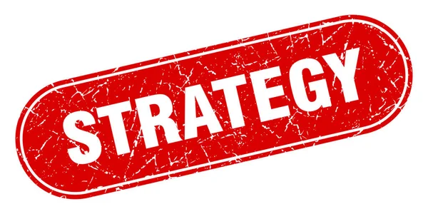 Señal Estrategia Estrategia Grunge Sello Rojo Etiqueta — Vector de stock
