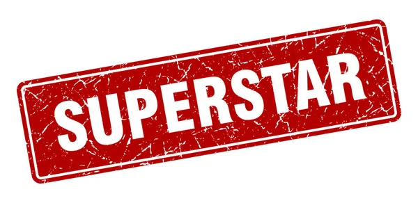 Superstar Stamp Superstar Vintage Red Label Sign — Stock Vector