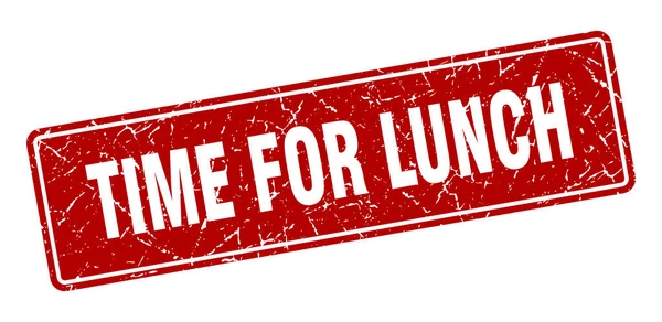 Czas Pieczątkę Lunch Czas Lunch Vintage Czerwonej Etykiety Podpisz — Wektor stockowy