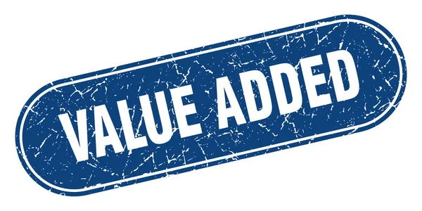 Πρόσημο Προστιθέμενης Αξίας Προστιθέμενη Αξία Grunge Μπλε Σφραγίδα Ετικέτα — Διανυσματικό Αρχείο