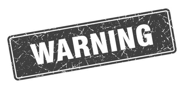 Warnmarke Warnung Vintage Etikett Grau Zeichen — Stockvektor